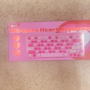 Techiefy Pink Heart Wireless Keyboard